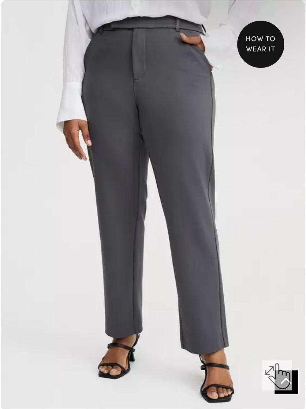 Studio High-Rise Ponte Trouser Pant in Gray